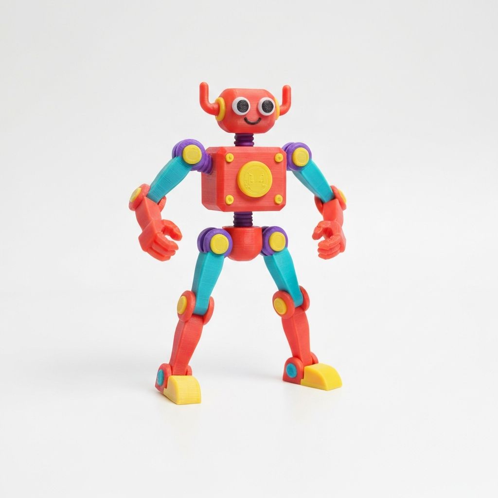 Cute Robot Action Figure - Free 3D printable model
